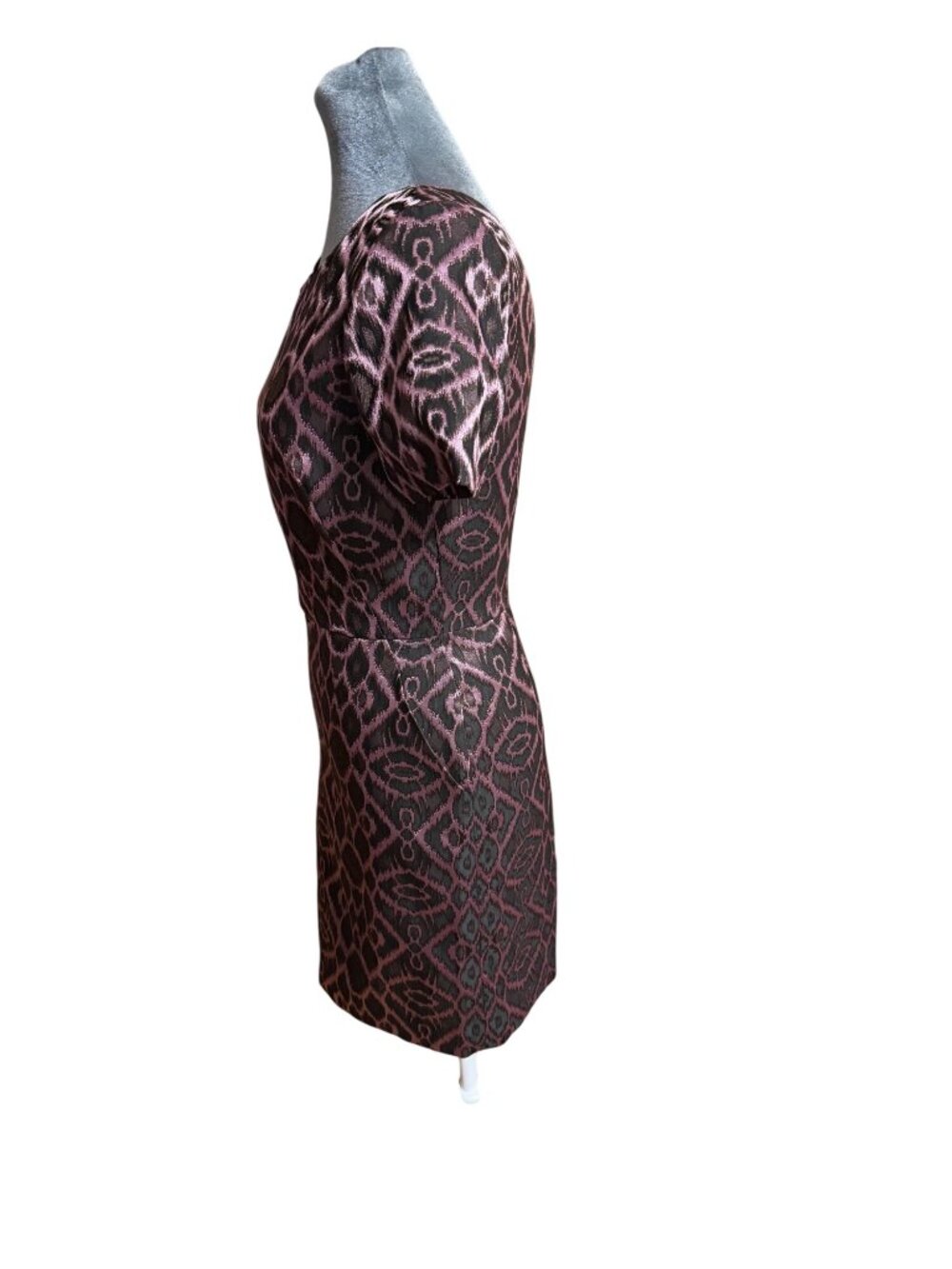 Mackage Womens Black & Pink Jacquard Short-Sleeve Mini Dress Size S - Picture 3 of 8